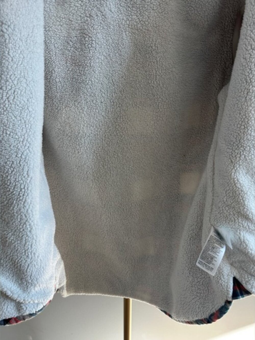 J.Crew Plaid Sherpa Lined Oversized Shacket Jacket Small Cotton Flannel - Picture 5 of 7